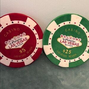 Las Vegas Casino Card Game Set - Red and Green $30 set